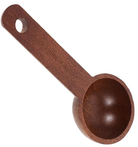 Gadpiparty Cuchara Medidora de Madera Negra para Café Molido 10 Ml Práctica Cuchara de Nogal para Cocina y Hogar Utensilio Multifunción para Medir Té Azúcar y Especias