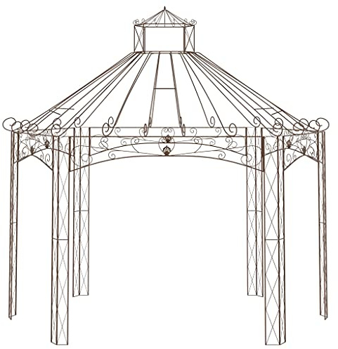 Generico Padiglione da Giardino Marrone Anticato 400x258x378 cm in Ferro