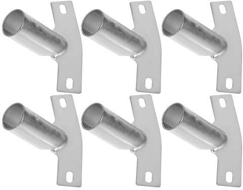 Beaupretty 6pcs Heavy Duty Broom Handle Connector Metal Bracket Adapter for 2.5cm Poles Broom Handle Threaded End Replacement Parts for Floor Scrubbing Brush and Mop