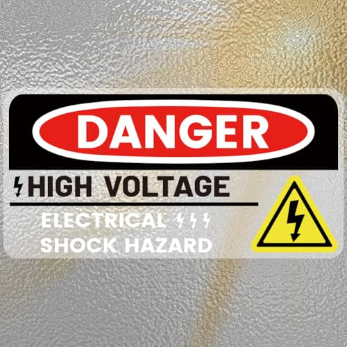 PRESSINART 10Pcs Danger Electrical Hazard Stickers 4 x 2 Inch High Voltage Sign Sticker Safety Warning Signs Label Self Adhesive Waterproof PVC Vinyl Decals for Outdoor Indoor Equipment Workplace Use
