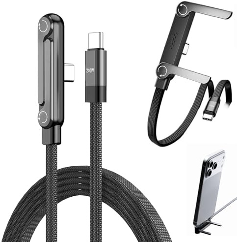 Caricatore invisibile 2in1 per telefono, 240W Cavo USB C a USB C, 1.5m PD3.0 Cavo USB Type-C Ricarica Rapida per iPhone 17 Pro Max, MacBook Air, iPad Pro, Samsung Galaxy S25 Ultra, Pixel 10 ECC(C-C)