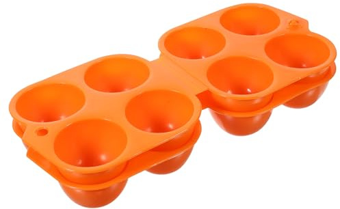 Kichvoe Huevera 4 Compartimentos Naranja 2 Piezas Organizador Reutilizable para Refrigerador Caja Almacenamiento Huevos Práctica para Cocina y Camping