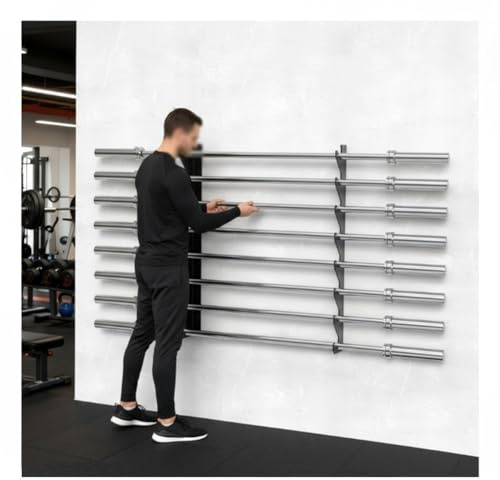 Langhantelablage mit Einzelhaken, Wandhalterung, strapazierfähig, vertikal, Hantelstange, für Curlstange, kommerzielles oder Heim-Fitness-Zubehör