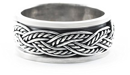 Windalf Wikinger Drehring ALDUR h: 0.8 cm Freundschaftsring 925 Sterlingsilber (Silber, 76 (24.2))