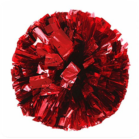 'PUZINE 2pack 12'' Cheerleading Metallic Foil & Plastic Ring Pom Poms Cheerleading Poms (80g)'