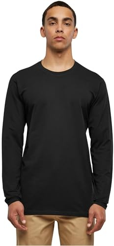Urban Classics Herren Stretch Terry Longsleeve Langarmshirt, Schwarz (Black 00007), 3XL Große Größen EU