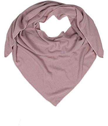 Zwillingsherz Dreieckstuch mit Kaschmir - Hochwertiger Schal im Uni Design für Damen - XXL Hals-Tuch und Damenschal - Strick-Waren für Sommer und Winter - 150cm x 120cm - altrosa
