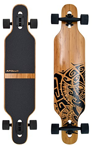 Apollo Longboard Tuvalu, Komplettboard, Twin-Tip Drop-Through Freeride Cruiser Board