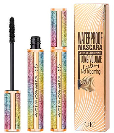 4D Silk Fiber Lash Mascara Black, Waterproof, Longer & Thicker Lashes, Voluminous Eyelashes, Clump-Free, Long-Lasting, Natural Smudge-Proof, Adds Length, Depth and Glamour Effortlessly