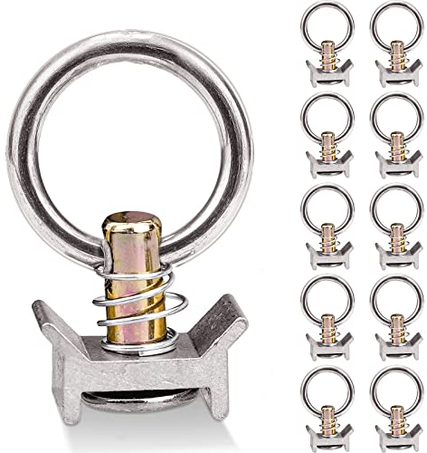 ALFFREUDE 10 Stück Single Endbeschlag Endfitting Schwer Einfachendbeschlag Flugöse Ring für Airline Schienen Zubehör Zurrschiene Fitting - Einzel Bär Gewicht 1000KG