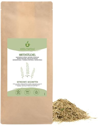 IDDA Herbal Bolsa de Pastor Infusion 500g, Hierba de Bolsa de Pastor Cortada, Té de Hojas Sueltas