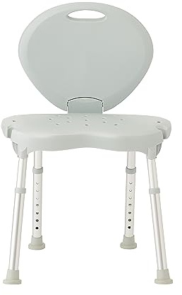 Medline Folding Shower Chair with Backrest -300 lb. Capacity, Secure Seat, Stool, Bench for Shower and Bathtub, Independent Adult, Senior, Elderly, Disabled Adult Bath Support