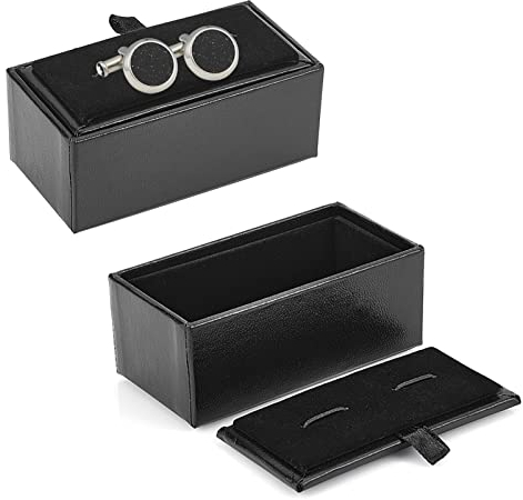 OLYCRAFT 2 Stück Manschettenknopf Box Geschenkkoffer Kleine Tragbare Organizer Boxen Vintage Mit Schwamm Innen Und Schnappdeckel Für Manschettenknöpfe Ringe Und Anhänger Verpackung