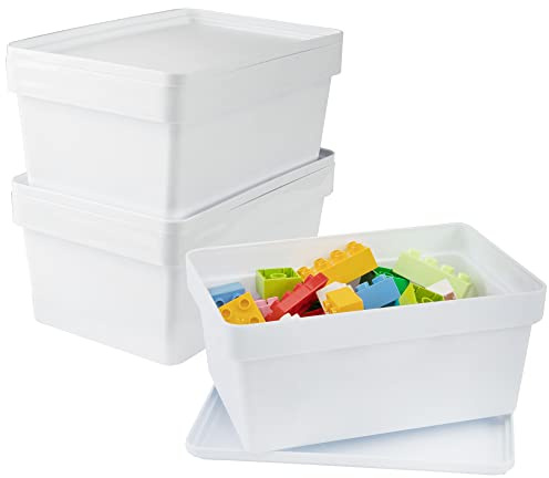 3 x Ordnungsbox Deckel stapelbar weiß DINA5 12cm 17x25x12cm 3,6L Kunststoff
