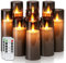 Homemory Grau Acryl Flackernde Flammenlose Kerzen, LED-Kerzen, Batteriebetriebene Kerzen mit Fernbedienung und Timer, Gefälschte Elektrische Kerzen, Home Decor, 9er-Set