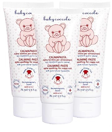 Babycoccole KIT 3 PEZZI CALMA PASTA EXTRA LENITIVA Ossido di Zinco 20%. Crema per il cambio del pannolino. Idrata, calma, protegge la pelle da arrossamenti irritazioni. Ingredienti Naturali - 3 X 75ml