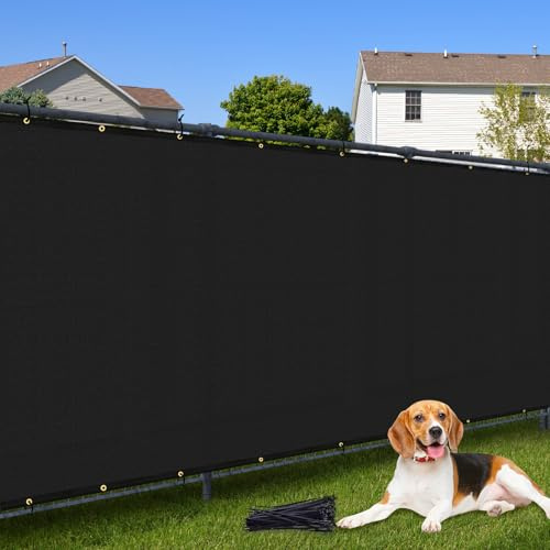 Cisvio 5ft x50ft Privacy Screen Fence 90% Blockage Heavy Duty Protective Covering Mesh Fencing for Outdoor Patio Pool Balcony Black