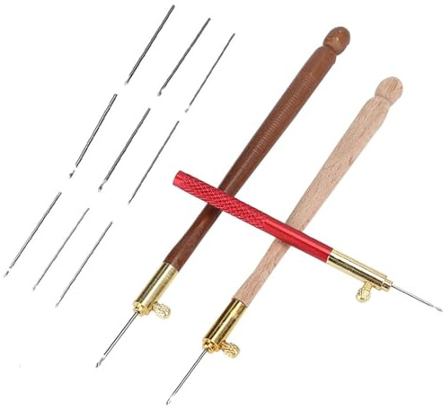Tambour Hooks Häkelnadeln mit Verschluss Perlen Nadel für Stickerei Perlen Stricken DIY Nähen Werkzeug - für kreative Stickereiarbeiten und Häkeln mit Perlen