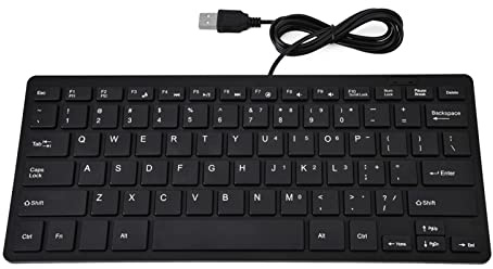 Cyrank Clavier Filaire, 78 Touches Mini USB Claviers D'ordinateur Ultra Fins pour Ordinateur De Bureau Ordinateur Portable(Noir)