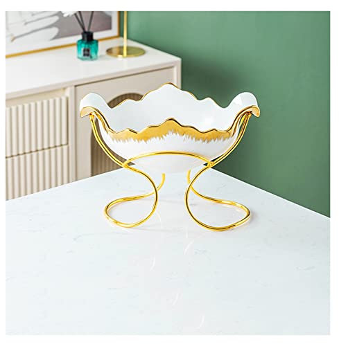Assiettes de présentation de bonbons,Coupe à fruit Bol à fruits moderne, assiette de fruits secs en céramique, présentoir de noix et de baies, plateau de rangement de bonbons for la maison, le salon,