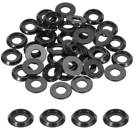 QUARKZMAN Rondelle Conica M6, Diametro Foro 6mm/0.24, Guarnizioni Alluminio Rondella Testa Tazza Vite Rc/Fpv/Pc/Drone/Accessori Meccanici Parti Modello, Pz40 (Nero)