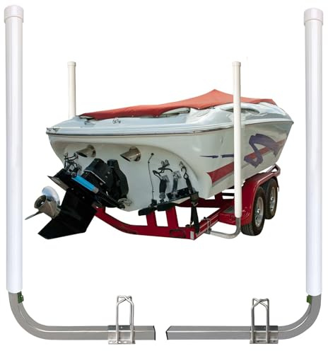 FUYEAR 40 Boat Trailer Guides,Boat Guides for Trailers,Ocean Specific 316L Stainless Steel Trailer Guide Poles,High Visibility UPVC Boat Trailer Guides Poles Kits for Trailers,Boats,Kayaks and More