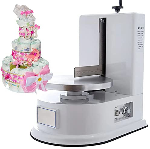 Electric cake frosting machine, 4-12 inch Adjustable Cake Smoother Polishers, Cake Stand Aluminum Alloy, Machine Cake Bread Cream Jam Spreader,White