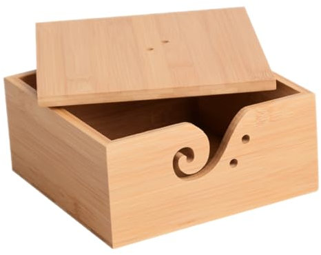 STOBOK Holz Garnschale Mit Deckel Handgefertigte Runde Wollaufbewahrung Dekorativer Organizer Für Strick Und Häkelprojekte Nachhaltige Holzkonstruktion Für Kleine Gegenstände