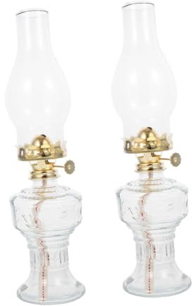 STOBAZA 2stücke Retro Glas Petroleumlampe Elegante Tischdekoration Für Innenräume Hochwertige Kerzenlampe Aus Glas Für Hauswärmung Und Festliche Anlässe