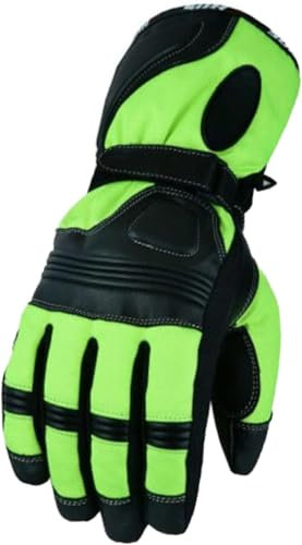 WMW WALI MOTO WEAR Motorradhandschuhe für Herren und Damen–Winterhandschuhe für Motorradfahrer,Wasserdicht,Winddicht,Warm, Thinsulate,für Reiten und Motorsport,Biker Handschuhe (Green, 3XL)
