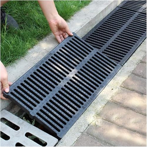 Auffahrt Graben Ablaufabdeckung Harz Kunststoff Gitter für Gully Grate Kanal Abdeckplatte Rasen Drainage Filter 50 x 35 x 4 cm