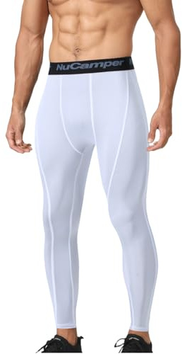 NuCamper Pantalones de Compresión para Hombres, Hombres de Correr Apretado Baselayer Leggings,Secado Rápido Pantalón Largo Deportivo Entrenamiento Atlético, Fitness,Bloncesto,Gimnasio