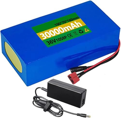 Batteria Per Bici Elettrica 36V 7Ah 10Ah 12Ah 15Ah 20Ah 25Ah 30Ah Batteria Al Litio Li-Ion Batteria 36V Ricaricabile Adatto Per Bicicletta Elettrica 350W 500W 1000W Motore 36V 12Ah,T
