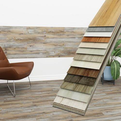 HEXIM Vinylgolvbrädor 5 m², självhäftande PVC, väggbeklädnad, mörk golvbeläggning, träutseende, 91 x 15 cm, paneler för vägg och golv, träplankor, grå/brun (36 plankor, åldrad valnöt – 3401-10)