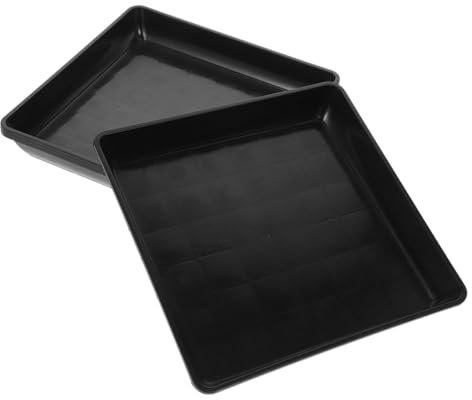 Hemobllo Lot De 4 Soucoupes pour Plantes D'intérieur Carrées 18 Cm en Polypropylène Noir, Plateau De Drainage Stable pour Pots De Fleurs, Récupération d'eau pour Jardin Et Maison