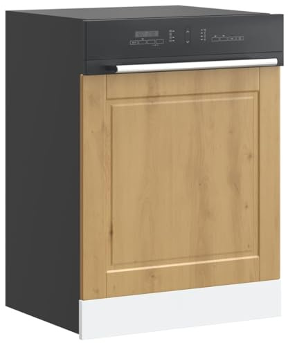 Qnhdfrt Porto - Panneau de lave-vaisselle - En chêne artisanal - 60 x 1,5 x 67 cm - Robuste et durable - Facile d'entretien - Protection pour lave-vaisselle - Pour décoration de cuisine