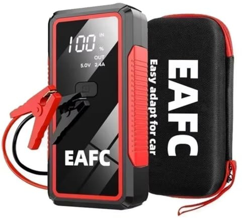 EAFCAuto Arrancador Portátil Batería Coche 2000A 12V, Negro+Caja