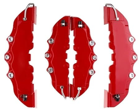 Protector de disco de rueda Kit pinza anteriore per auto 4 pezzi Copridisco universali posteriori per freni a disco Accessori rossi Accessori esterni per auto Decorazione