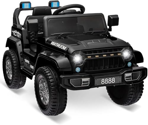 Coche eléctrico Niños 12V, Coche para Niños con Control Remoto 2.4G, Bluetooth, Música, Bocina y Faros, Regalo para Navidad/Cumpleaños, Vehículo Eléctrico para Niños de 3 a 8 Años