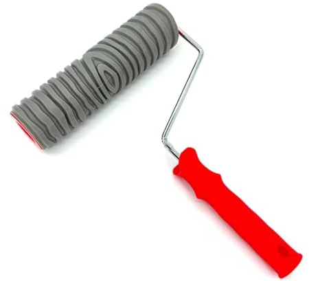 Strukturwalze 1 Stück 10 Zoll (ca. 25 cm) großes DIY-Malwerkzeug mit Holzmaserung und Griff aus Gummi zur Wandgestaltung