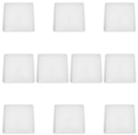 ifundom Lot de 10 Plateaux Carrés pour Pots de Fleurs Balcon, Supports Plastiques 18 Cm, Bacs à Eau Anti-fuites pour Jardin Intérieur et Extérieur, Bases Réutilisables pour Pots et Bonsaïs