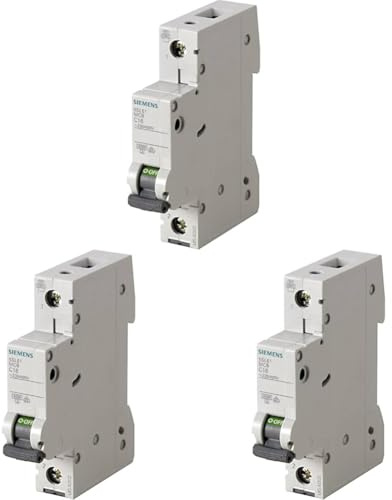 Siemens 5SL61066 Leitungsschutzschalter 6kA B6 1P in 1TE 230/400V, MCB, Sicherungsautomat… (Packung mit 3)