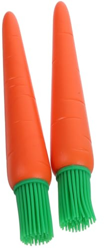 NIYANGLE Cepillo de Aceite de Silicona para Repostería y Barbacoa, Pincel de Cocina Naranja de 2 Piezas, Resistente al Calor, Multiusos para Hornear y Asar Alimentos