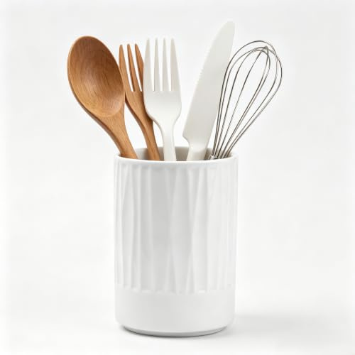 Nivofu Küchenutensilienhalter Keramik Weiß, 13x9.5cm