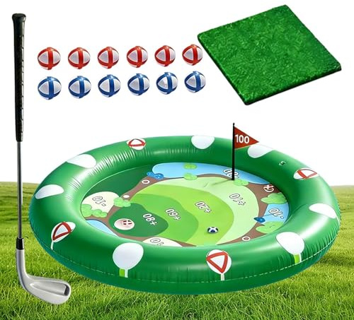 Pool Golf Uppblåsbara Födelsedagsfestleksaker | Flytande Vatten Chipping Green Med Klibbig Boll För Familj Barn Pojkar Flickor Åldrar 3-12 Sommarläger Utomhus Vattenpark