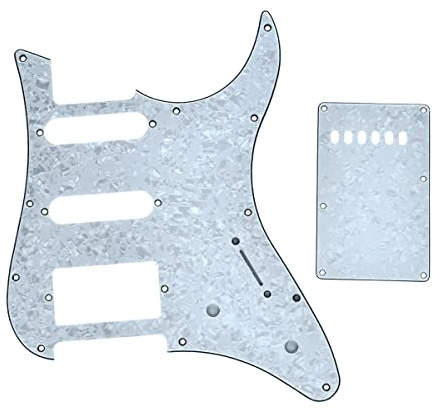 Dopro Gitarren-HSS-Schlagbrett und Tremolo-Tremelo-Abdeckungs-Rückplatte für Yamaha Pacifica Gitarre, Perlweiß