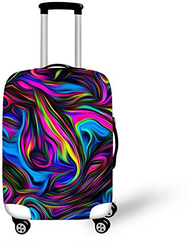 Elastisch Kofferhülle, DOTBUY 3D Reise Kofferschutzhülle Gepäck Cover Reisekoffer Hülle Schutz Bezug Schutzhülle Waschbare Reisetasche Kofferbezug (Farbe,L (26-28 Zoll))