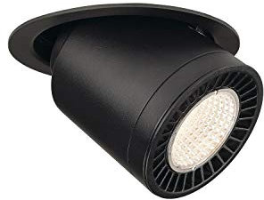 SLV SUPROS MOVE, Indoor LED Deckeneinbauleuchte schwarz rund 3000K 60° CRI90 2600lm