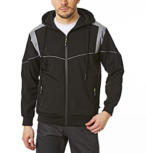 Lee Cooper herr arbetskläder softshell huvjacka, svart, X-Large
