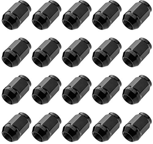 C CARBONADO Radmuttern M12x1,25 Geschlossen SW17 34mm Schwarz 20 Stück | Geeignet für Stahlfelgen und Alufelgen